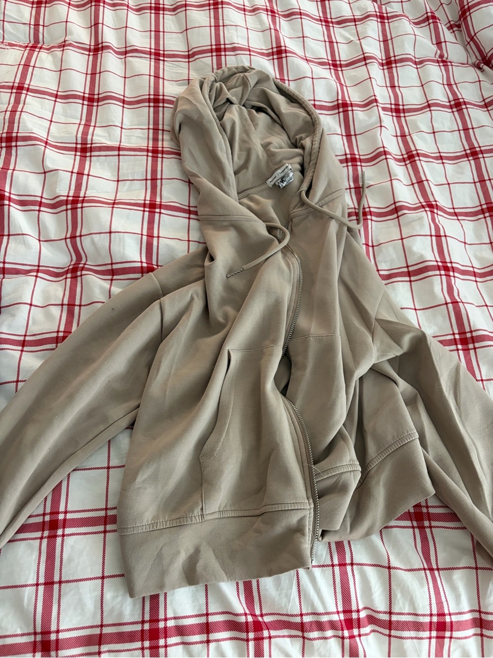 Women’s Taupe Zip-Up Hoodie Jacket